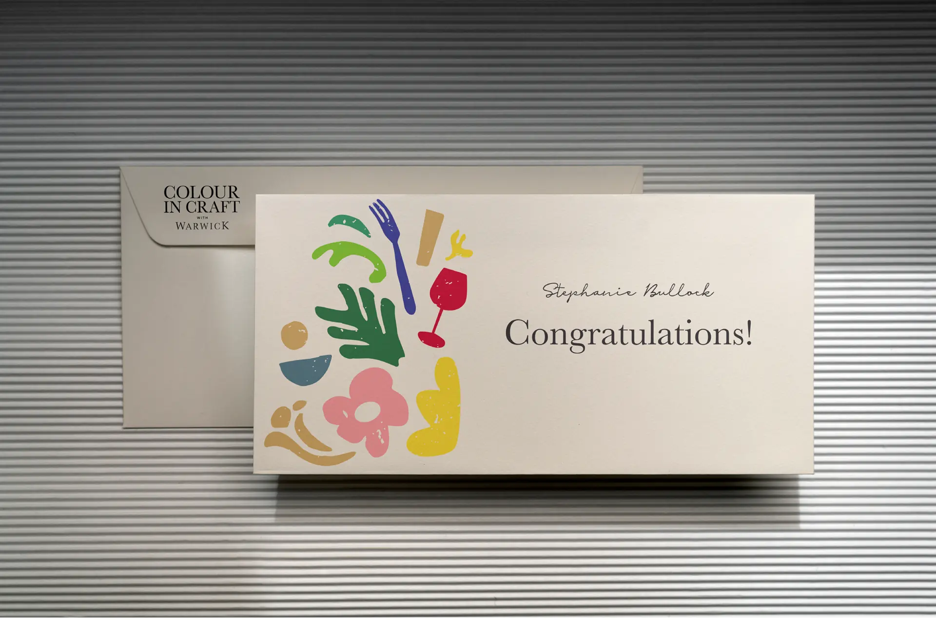 Personalised Colour in Craft congratulations gift box and envelope